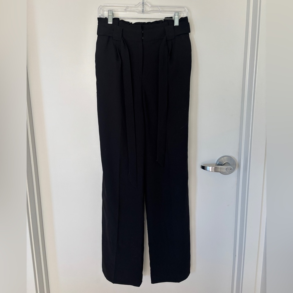 Express Black Tie-Front Work Pant Trouser Slacks